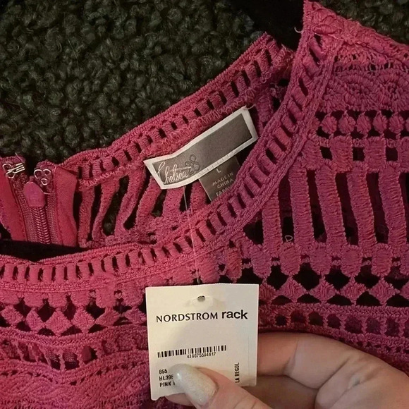 NWT Chelsea Pink Chroched Dress - Picture 3 of 3